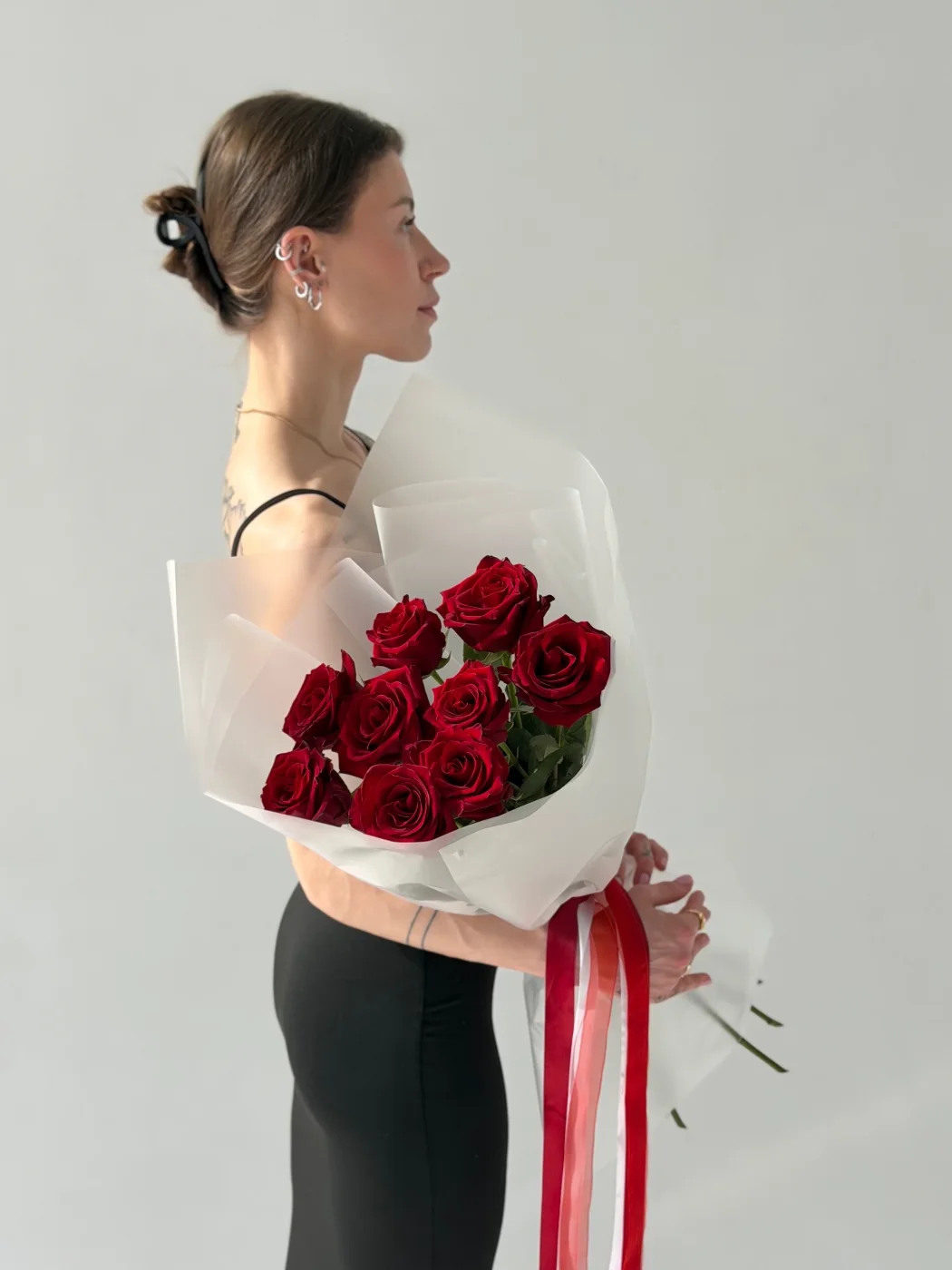 Букет из 9 красных роз Red Naomi 60 см  — букет Эндорфин